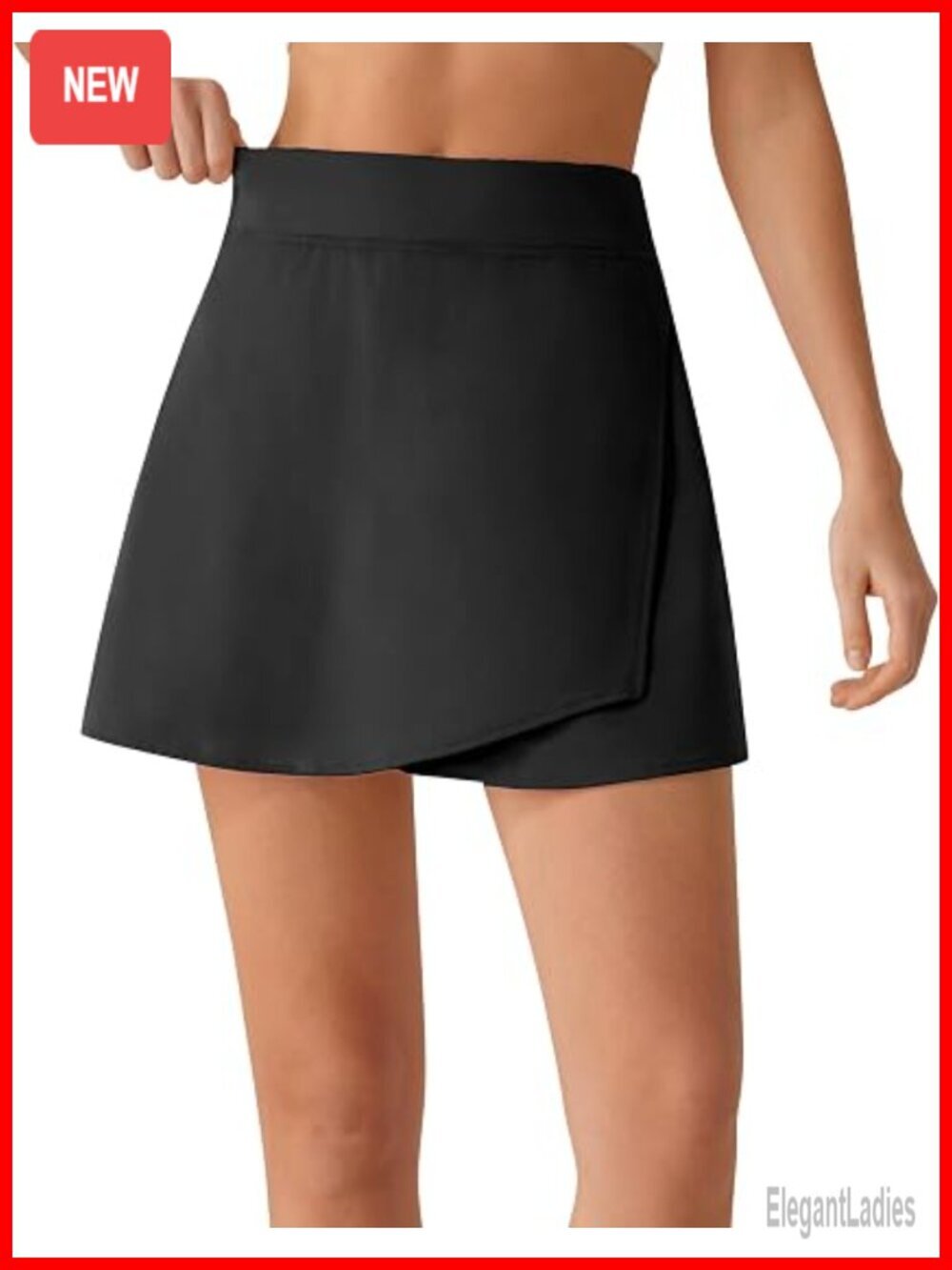 15" High Stretch A-Line Tennis Skort with Built-in Shorts and Pockets